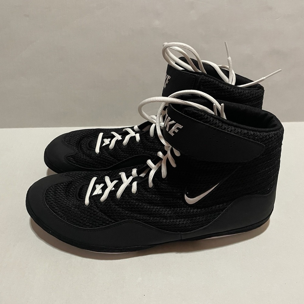Nike Inflict Mens Athletic Wrestling Shoes Size 15 Black White 325256-006